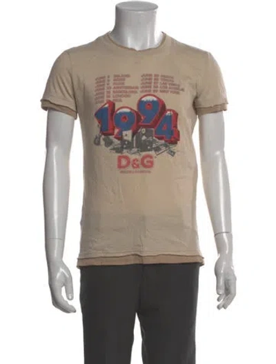 Pre-owned D&g Graphic Print Crew Neck T-shirt In Neutral