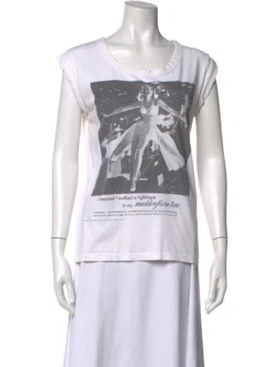 Pre-owned D&g Graphic Print Crew Neck T-shirt In White