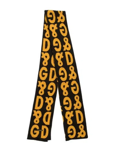 Pre-owned D&g Graphic Print Scarf In Green