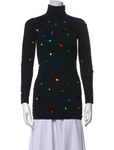 Pre-owned D&g Graphic Print Turtleneck Top In Black