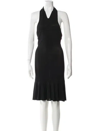 Pre-owned D&g Halterneck Midi Length Dress In Black