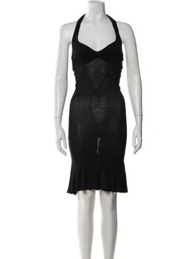 Pre-owned D&g Halterneck Mini Dress In Black