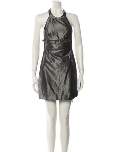 Pre-owned D&g Halterneck Mini Dress In Silver