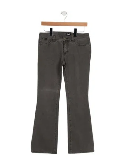Pre-owned D&g High-rise Straight Leg Jeans In Gray