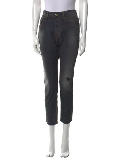 Pre-owned D&g High-rise Straight Leg Jeans In Gray