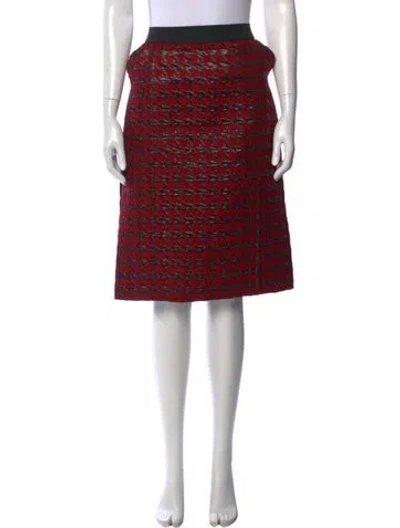 Pre-owned D&g Houndstooth Print Knee-length Skirt In Multi