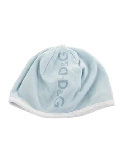 Pre-owned D&g Babies' Infant Boys' Logo Printed Beanie Hat In Blue