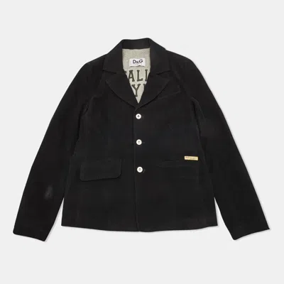 Pre-owned D & G Junior Black Corduroy Button Front Blazer Size 12 Yrs