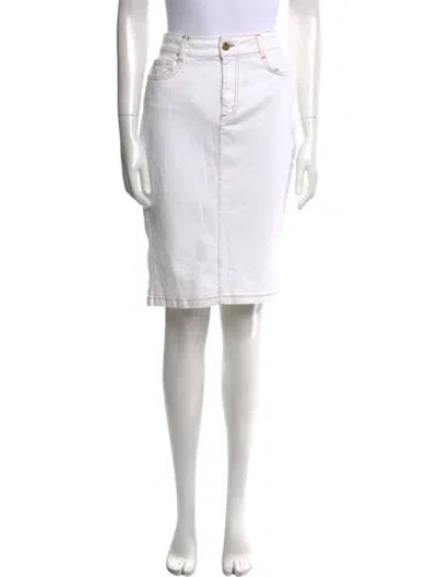 Pre-owned D&g Knee-length Skirt In White