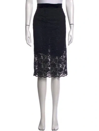 Pre-owned D&g Lace Midi Length Skirt In Black