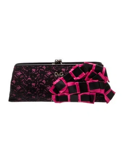 Pre-owned D&g Lace Minaudière In Blue