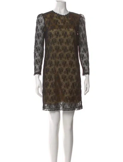 Pre-owned D&g Lace Mini Dress In Black