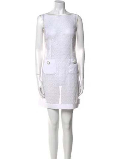 Pre-owned D&g Lace Mini Dress In White