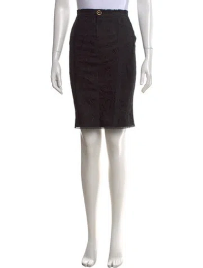 Pre-owned D&g Lace Pattern Knee-length Skirt In Black