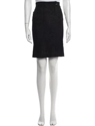 Pre-owned D&g Lace Pattern Knee-length Skirt In Black