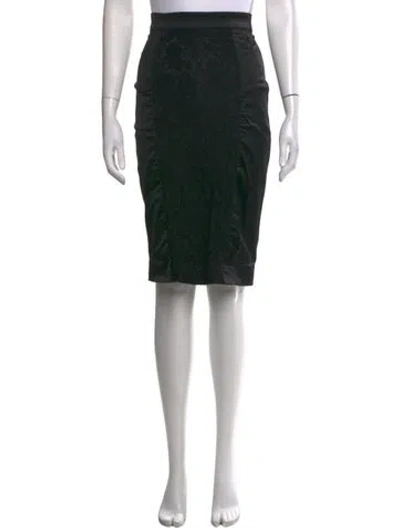 Pre-owned D&g Lace Pattern Knee-length Skirt In Black
