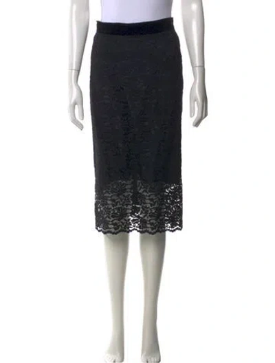 Pre-owned D&g Lace Pattern Midi Length Skirt In Black
