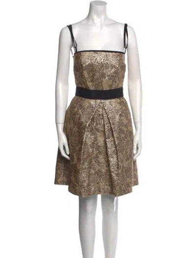 Pre-owned D&g Lace Pattern Mini Dress In Neutral