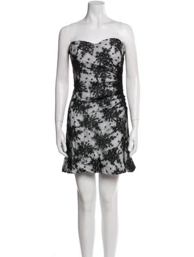 Pre-owned D&g Lace Pattern Mini Dress In White