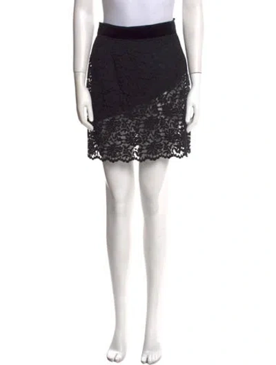 Pre-owned D&g Lace Pattern Mini Skirt In Black