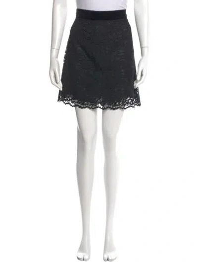 Pre-owned D&g Lace Pattern Mini Skirt W/ Tags In Black