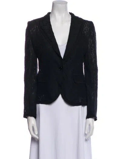 Pre-owned D&g Lace Striped Blazer In Black