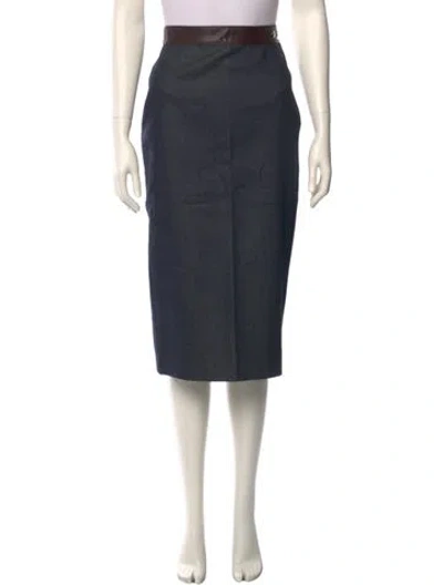 Pre-owned D&g Lace Trim Embellishment Knee-length Skirt In Gray