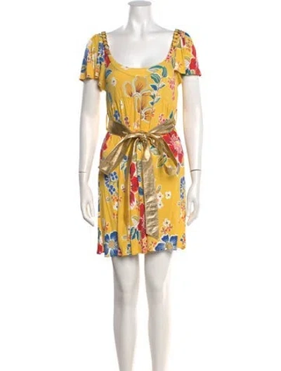 Pre-owned D&g Late 2000's - Early 2010's Mini Dress In Yellow