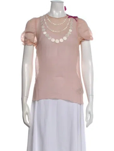 Pre-owned D&g Late 2000's - Early 2010's Tie Neck Top In Pink