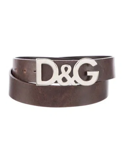 Pre-owned D&g Leather Belt In Brown