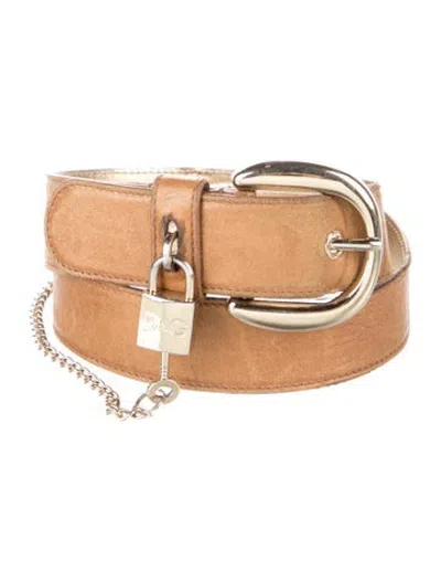 Pre-owned D&g Leather Belt In Brown