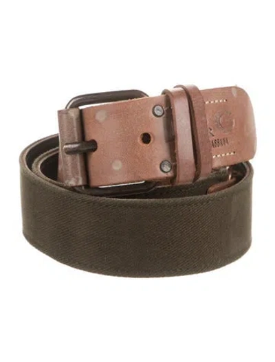 Pre-owned D&g Leather Belt In Brown/green