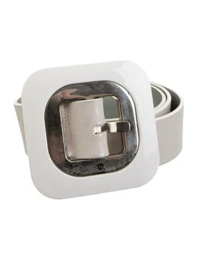Pre-owned D&g Leather Belt In White