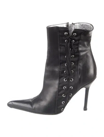 Pre-owned D&g Leather Boots In Black