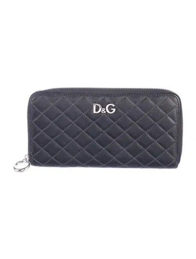 Pre-owned D&g Leather Continental Wallet In Black