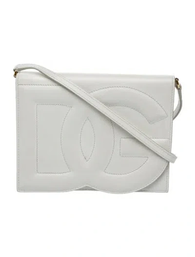 Pre-owned D&g Leather Crossbody Bag In White