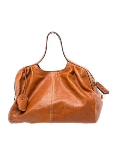 Pre-owned D&g Leather Hobo In Brown