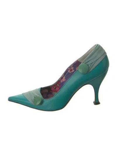 Pre-owned D&g Leather Pumps In Green