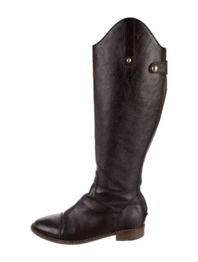 Pre-owned D&g Leather Riding Boots In Grey