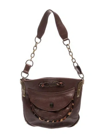 Pre-owned D&g Leather Shoulder Bag In Brown