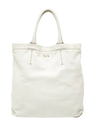 Pre-owned D&g Leather Shoulder Bag In Neutrals