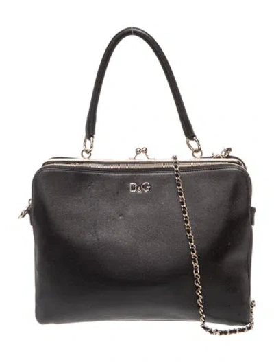 Pre-owned D&g Leather Top Handle Bag In Black