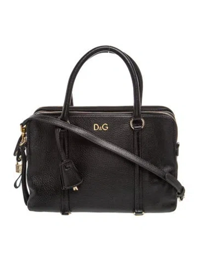 Pre-owned D&g Leather Top Handle Bag In Black
