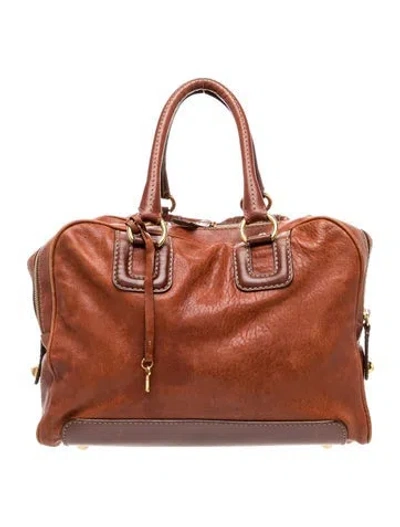 Pre-owned D&g Leather Top Handle Bag In Brown