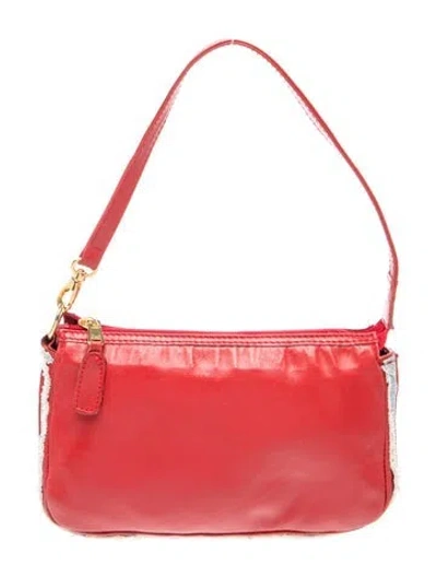 Pre-owned D&g Leather Top Handle Bag In Red