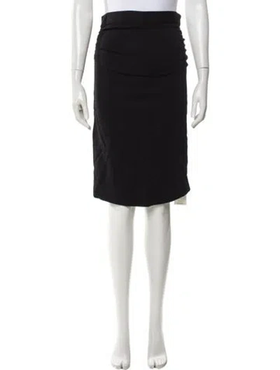 Pre-owned D&g Leather Trim Embellishment Knee-length Skirt In Black