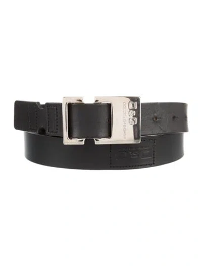 Pre-owned D&g Leather Waist Belt In Black