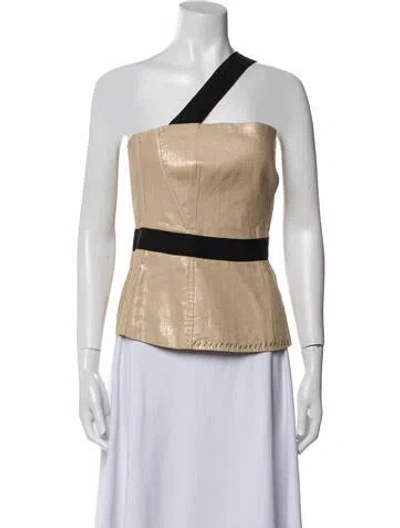 Pre-owned D&g Linen One-shoulder Top