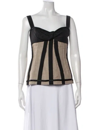 Pre-owned D&g Linen Striped Top