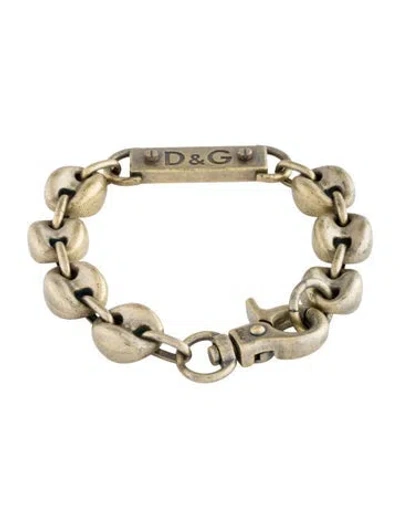 Pre-owned D&g Logo Link Bracelet, 7.25" In Multi